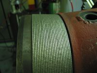 deposition welding on a worn out workpiece